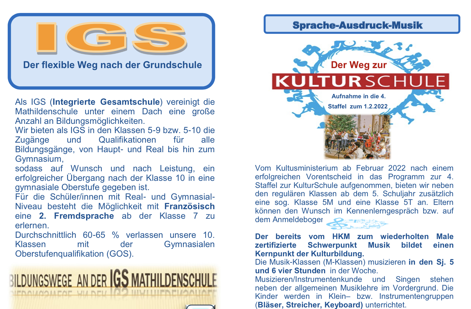 4 nach 5 - Info-Flyer IGS Mathildenschule 